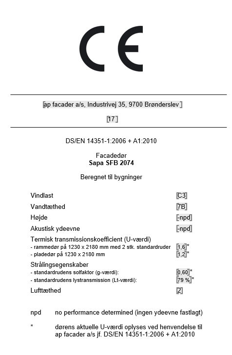 2017 Ce Maerke Doere 2074 Std