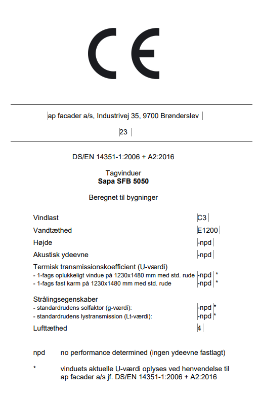 Ce Mærke Tagvinduer 5050